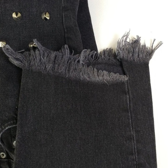 LF CARMAR Black Distressed Studded Ankle Jeans - Picture 10 of 11